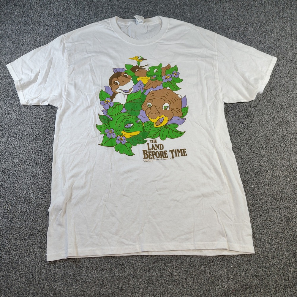 Vintage T-Shirt Women Large White The Land Before Time Movie Graphic